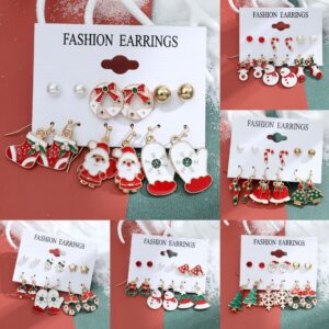 Wholesale Christmas Santa Claus Snowflake Bell Elk Alloy Earrings