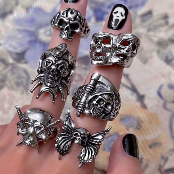 Wholesale Goth Theme Vintage Alloy Rings