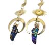 Wholesale Sun Moon Natural Crystal Alloy Earrings