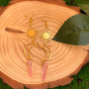 Sun + Moon + pink crystal