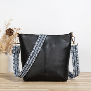 Striped shoulder strap black
