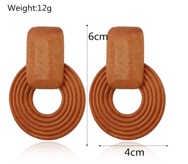 Wholesale Wooden Geometric Simple Earrings