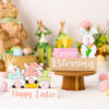 Wholesale of Easter Bunny Floral Wooden Decorations
