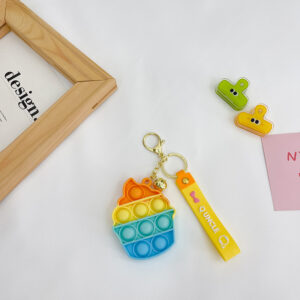 Cupcake yellow decompression keychain