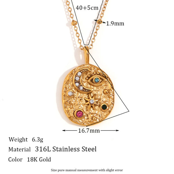 O1CN01gdyP7k2AUrN3AwxxV_2213308878207-0-cib Wholesale Stainless Steel Plated 18K Gold Star and Moon Round Necklace Earrings Ring