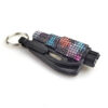 Wholesale Leopard Print Car Key Life Hammer with Diamond Car Plastic Keychain