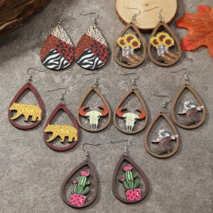 O1CN01gfBlLe21msSO8FHCN__1121057028-0-cib Wholesale Drop Shaped Wooden Hollow Sunflower Leopard Shoes Cactus Earrings