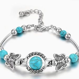 Wholesale Butterfly Turquoise Alloy Bracelet