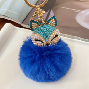 Ali blue + fur ball Blue / Full length 16cm pendant 10x8cm