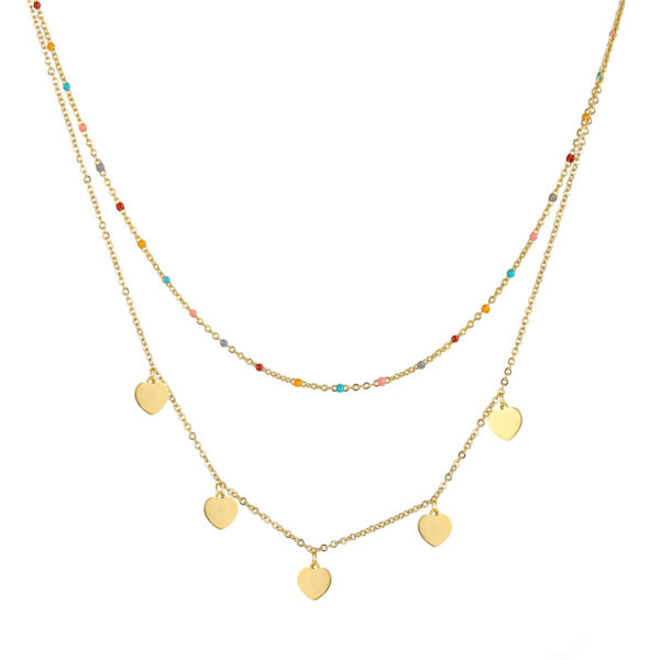 O1CN01gkYwpI2BhVo2ZpW0t_2207598918370-0-cib Wholesale Double Layer Heart Shape Stainless Steel Necklaces