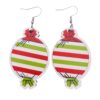 Wholesale Christmas Candy Cane Cane Wooden Earrings