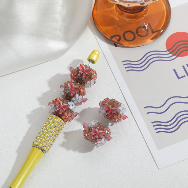 Wholesale Full Diamond Cherry Blossom Butterfly Straight Hole Beads