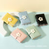 Wholesale Cute Little Flower Student Short Three Fold Ladies Pu Wallet