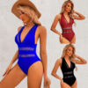 Wholesale Slim Conservative One Piece Solid Color Swimwear