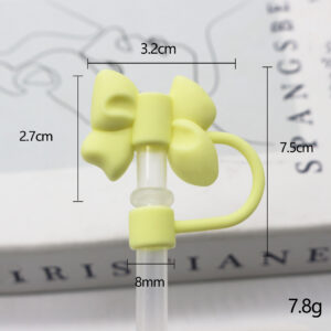Silicone Yellow Bow 8mm / Bagged without straw