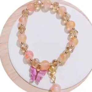 Pink butterfly bracelet/free bag