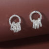 Wholesale Jewelry Rhinestone 5 Circle Alloy Earrings