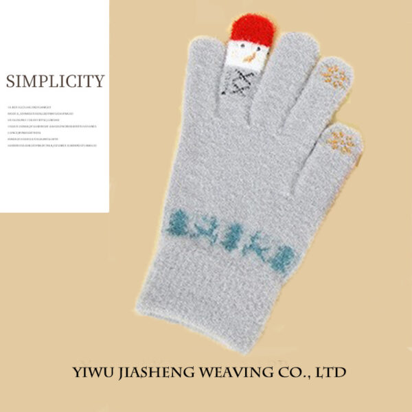 Wholesale Autumn and Winter Christmas Snowman Touch Screen Imitation Cashmere Cycling Plush Thickened Gloves
