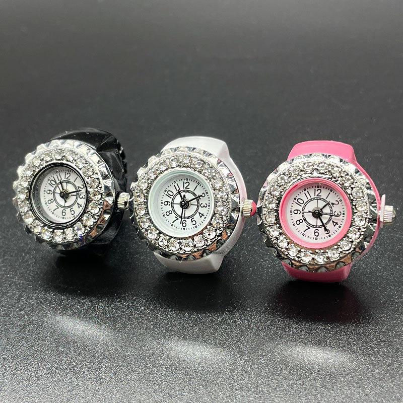 Wholesale [Ring watch] cross-border hot sale ring watch men and women Diamond-embedded foreign trade trend high-end watch factory direct batch