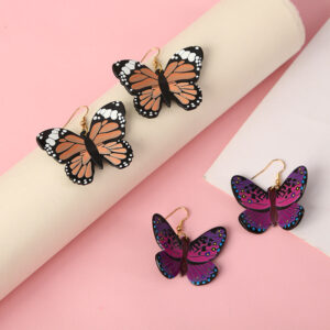 Wholesale Butterfly Acrylic Stereoscopic Insect Earrings