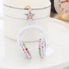 Wholesale Spray Painted Earphones with Diamonds, Cute Bag Pendants, Alloy Keychains