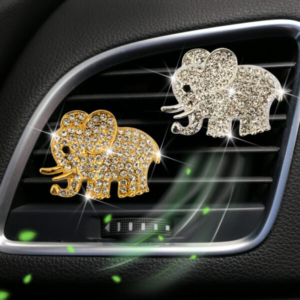 Wholesale Metal Rhinestone Elephant Car Aroma Decoration Clip