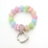 Wholesale Bohemian Transparent Printed Silicone Apple Wrist Keychain