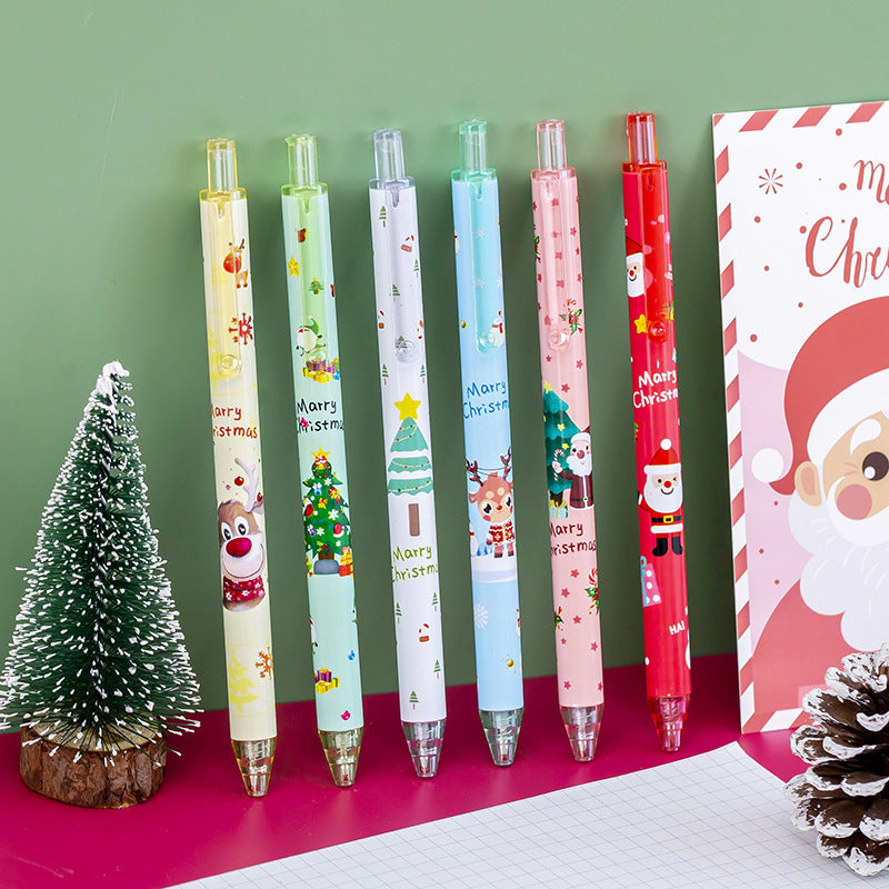 Wholesale Plastic Christmas Gifts Cartoon Press Rollerball Pen