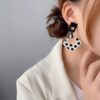 Wholesale Polka Dot Geometric S925 Silver Pin Acrylic Earrings