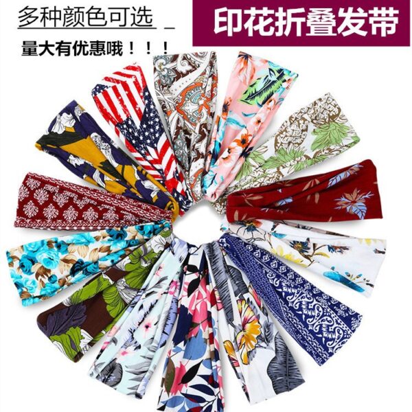 Wholesale Wide Bandana Sports Print Fabric Headband