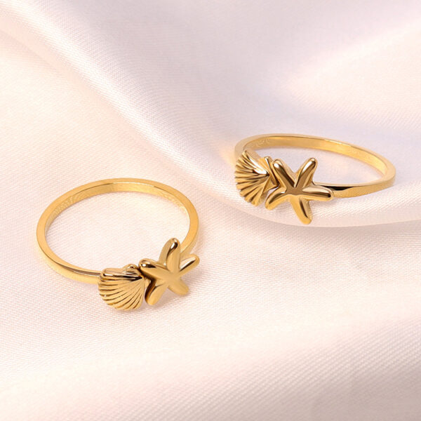 O1CN01gy0INd1VHfcmAVXLR_4112122628-0-cib Wholesale Stainless Steel 18k Gold Plated Starfish Shell Ring