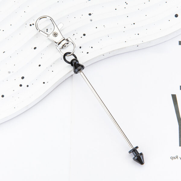 Wholesale New DIY Metal Beaded Cone Bullet Pole Lobster Buckle Pendant Keychain