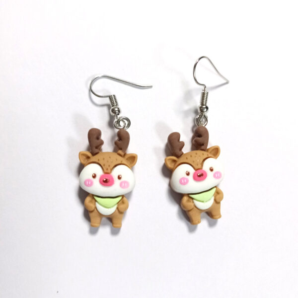 Wholesale Christmas Cartoon Resin Santa Gingerbread Man Earrings