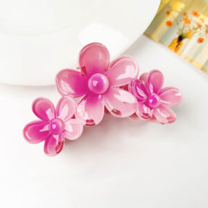 Gradient 3 flowers-jelly pink purple / Plastic/resin/abs