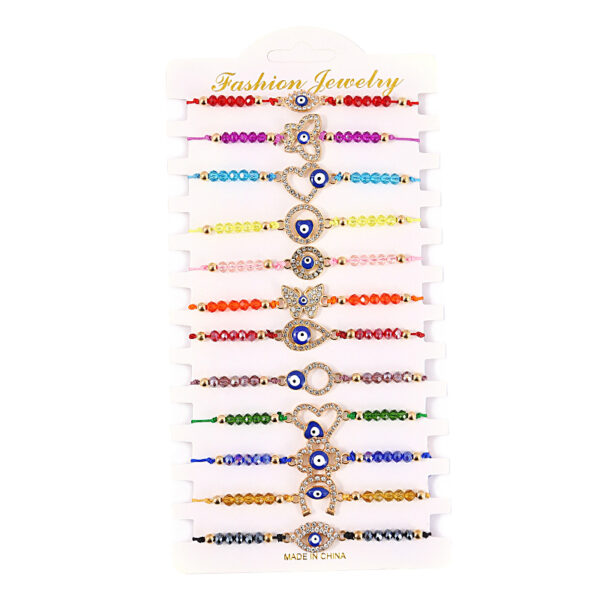 O1CN01h0IPzn1TJNroI498b_2213983292361-0-cib Wholesale Jewelry Colored Devil Eye Alloy Bracelet Set of 12