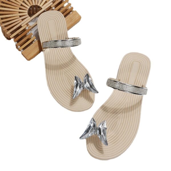 Wholesale Rubber Rhinestone Butterfly Flip Flops
