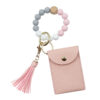 Wholesale Silicone Beaded Tassel Card Holder wrist keychain