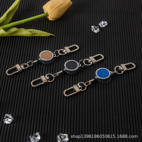 Wholesale Badge Reels Metal Cloth Pattern Retractable Keychain