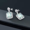 Wholesale Light Luxury Square Zircon Copper Earrings