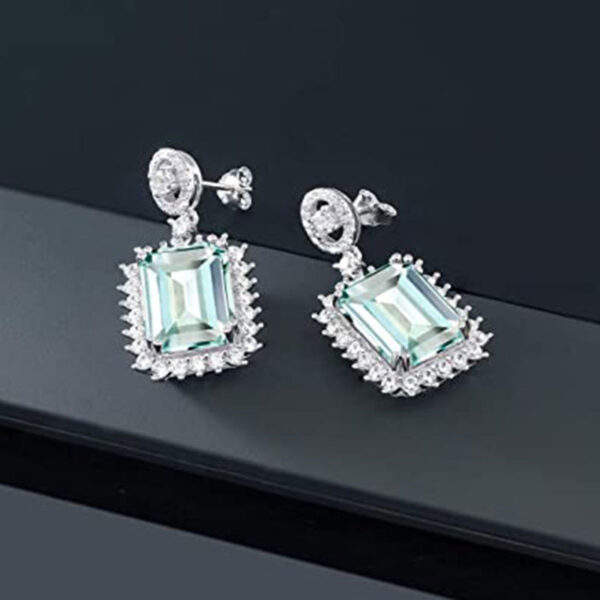 Wholesale Light Luxury Square Zircon Copper Earrings
