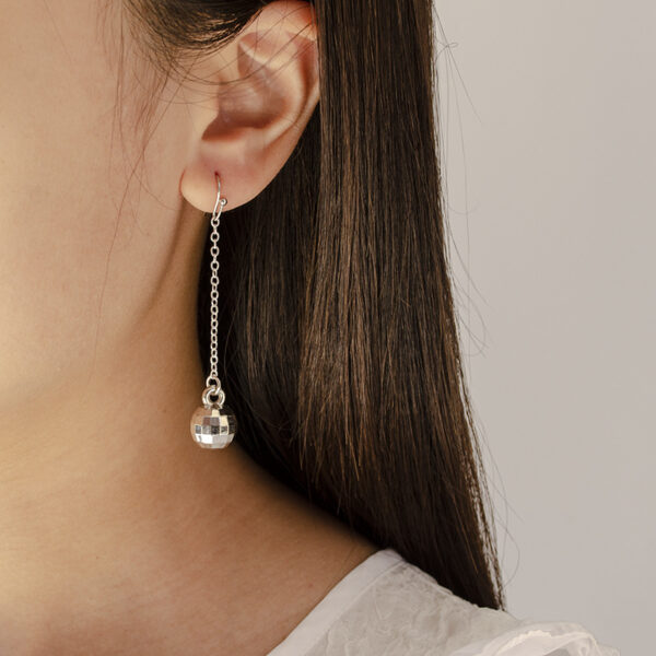 Wholesale Alloy Metal Texture Disco Ball Earrings