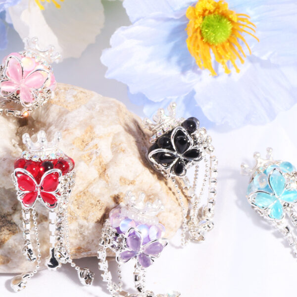 Wholesale Heavy Industry Butterfly Crown Tassel Soft Clay Diamond Ball