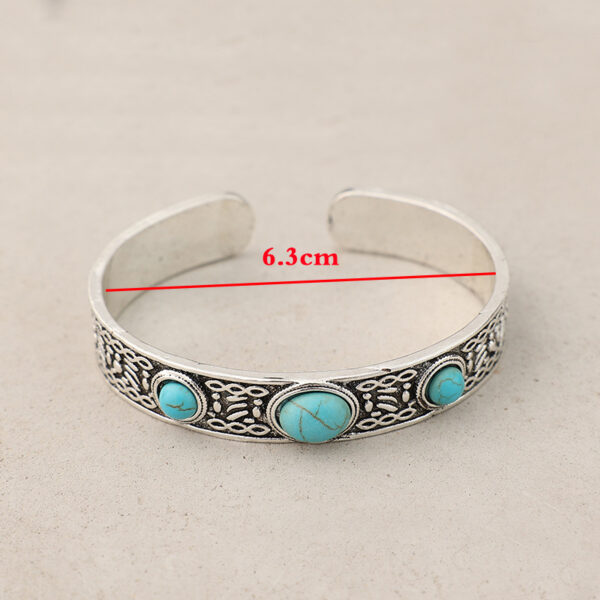 O1CN01h8MHPy1qyMiTuAWdp_2206372095564-0-cib Wholesale Bohemian Vintage Style Inlaid Turquoise Open Adjustable Alloy Bracelet