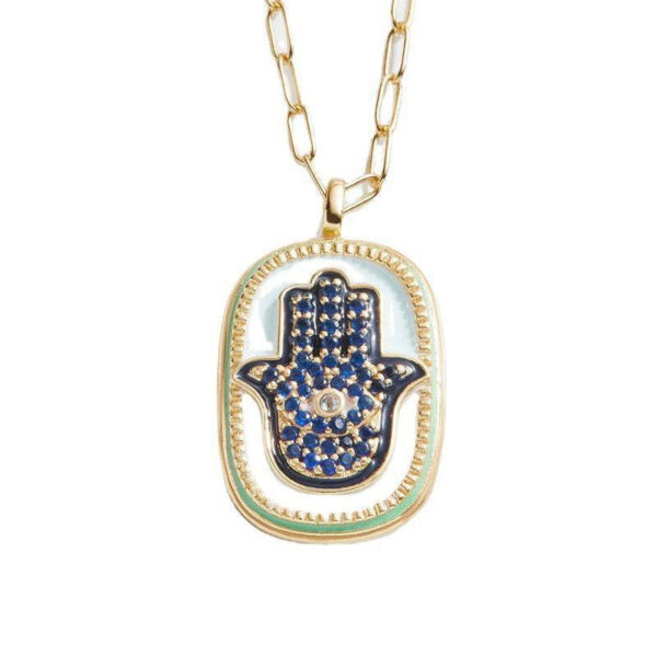 Wholesale Stainless Steel Gold Plated Hand Pendant Necklace