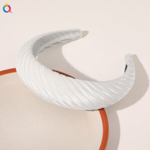 Striped corduroy headband-white / Qiyue factory direct sales