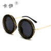 Wholesale PC Diamond Round Frame Sunglasses