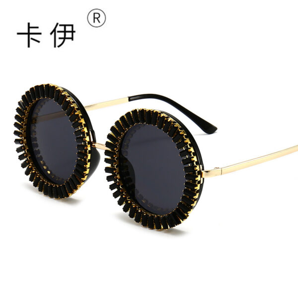 Wholesale PC Diamond Round Frame Sunglasses