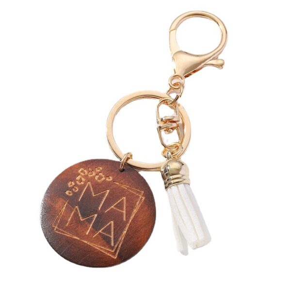 Wholesale Mother's Day Wood Sign Letter Tassel Keychain