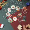 Wholesale Christmas Wooden Bell Tree Christmas Tree Snowman Keychain