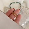 Wholesale 18K Gold Plated Stainless Steel Stacking Diamond Rings